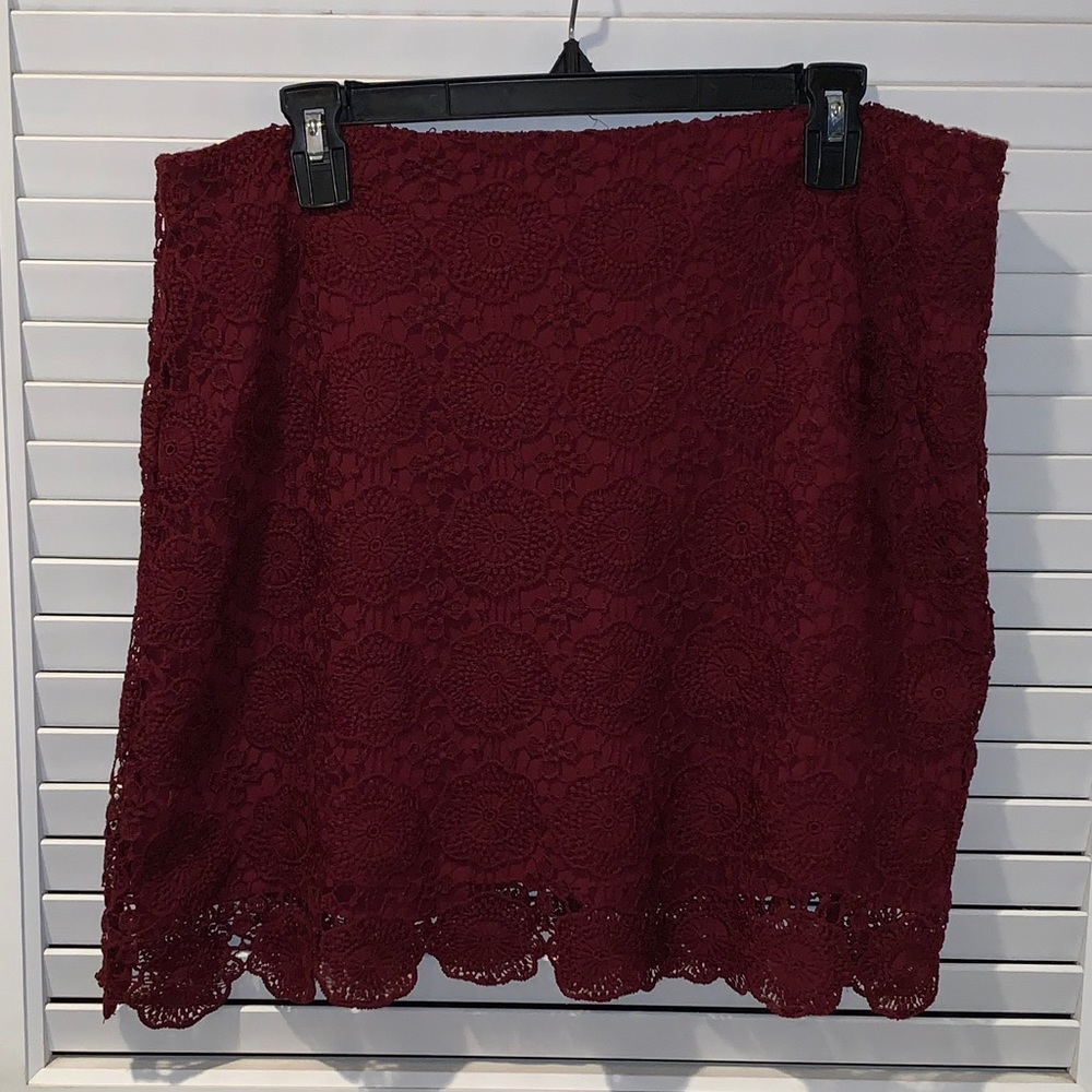 HeartSoul maroon lace skirt